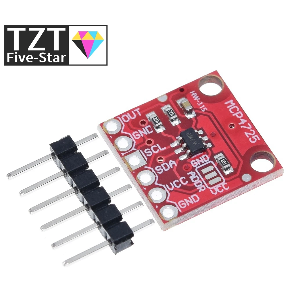 TZT 1/5PCS MCP4725 12Bit I2C DAC Digital Converter Module Digital To Analong EEPROM Development Board For Arduino 2.7V-5.5V