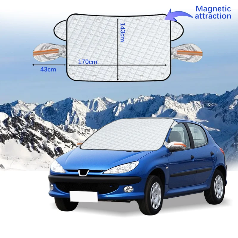 

Car Windshield Cover Magnet Winter Window Snow Shield Anti Frost Auto Front Window Snow Cover For Peugeot 206