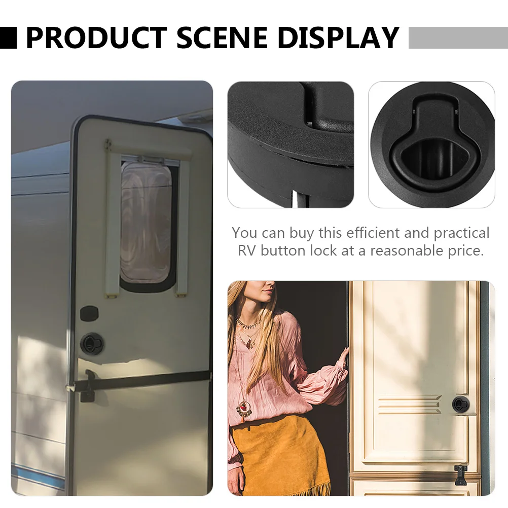 

2Pcs Push-Type Door Latch Rv Metal Button Locks Stable Concealed Press Lock for Motorhome Boat Marine Key Door Hardware