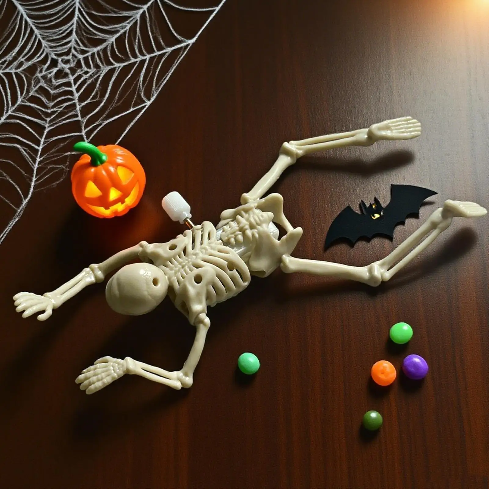 

Skeleton Toys For Kids Funny Crawling Skull Clockwork Toys For Kids Movable Joint Skull Figurines For Home Office Living Room