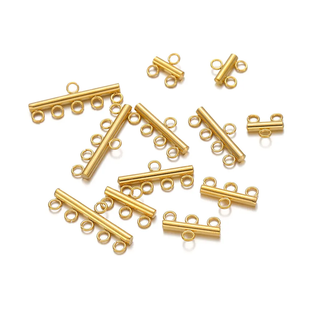 10 pçs de aço inoxidável 2-5 loops camada fechos pingente pulseira fiança conector brincos links correntes para fazer jóias