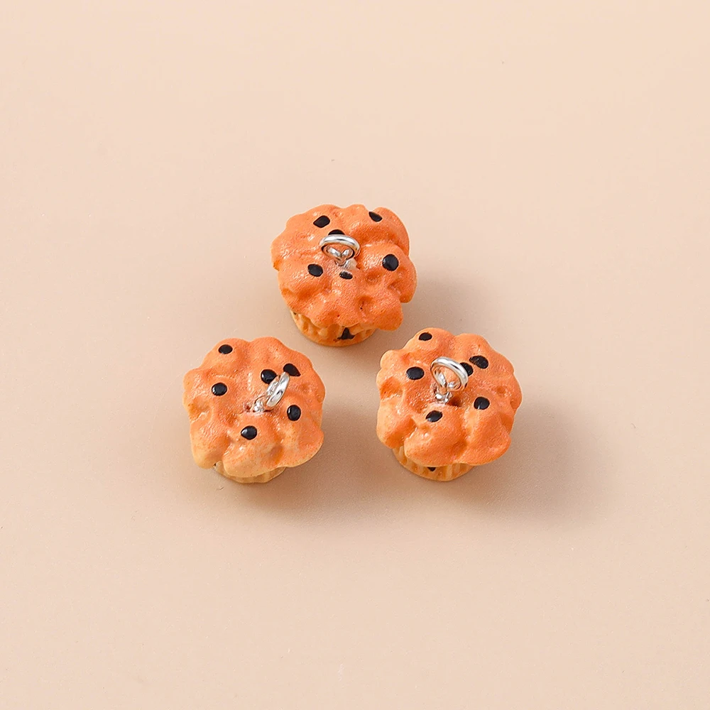 Leslie 10 Stück süße Waffel-Croissant-Ei-Törtchen-Baguette-Brot-Charms-Anhänger für Ohrringe, Armbänder, Halsketten, Schmuckherstellung, DIY – Detail 3
