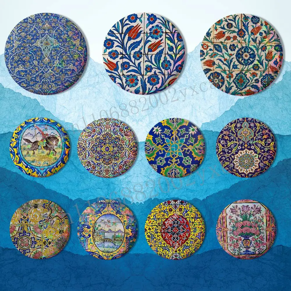

Eternal Golestan Palace Pattern Round Exquisite Badge Brooches Creative Pins For Clothes Hat Backpack Gift Accessories