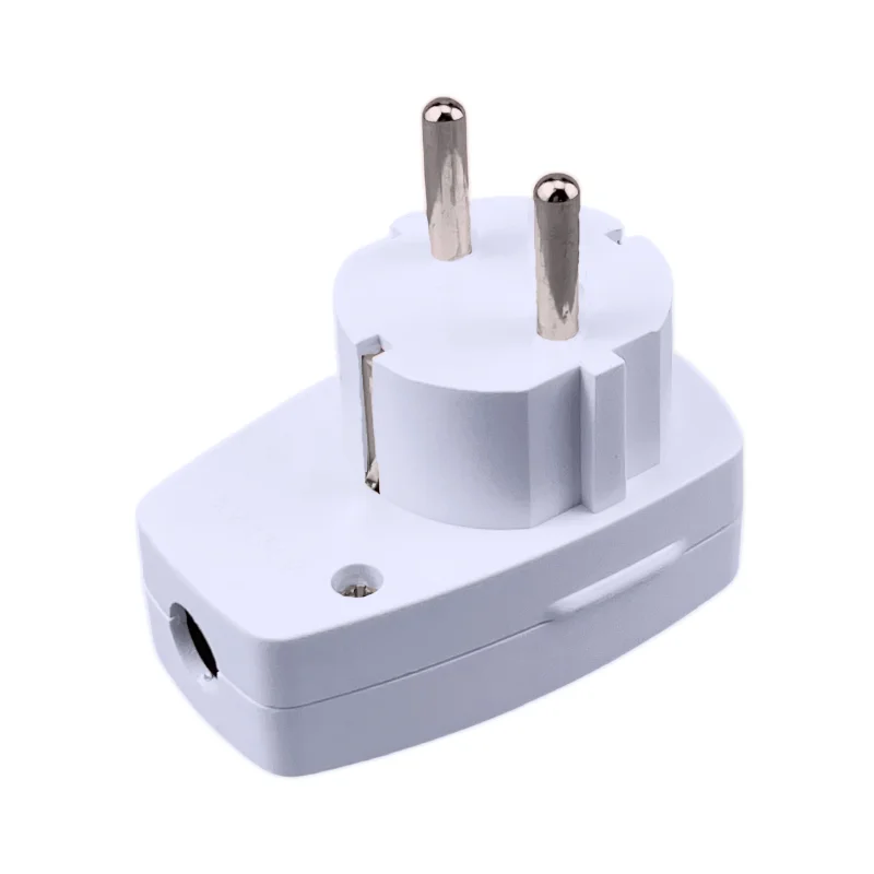 EU Plug Adapter With Switch Rewireable Socket Power 10A AC Outlet Korea Electrical Wiring Plug Electrical Socket For Power Cable