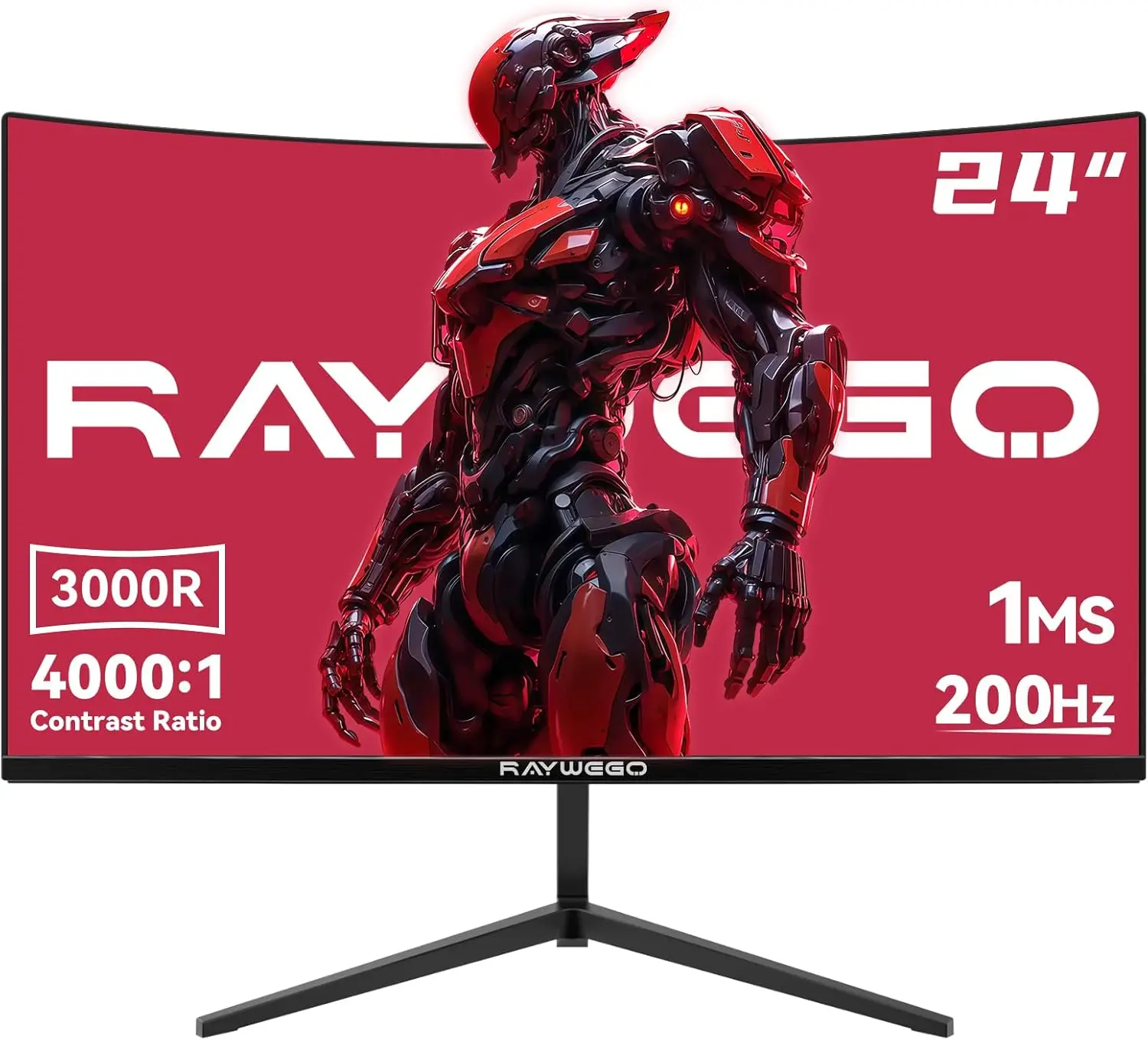 

24-дюймовый изогнутый игровой монитор, 200 Гц/180 Гц, FHD 1080P, FreeSync и Eye-Care, порты DP, HDMI, USB для дома и офиса