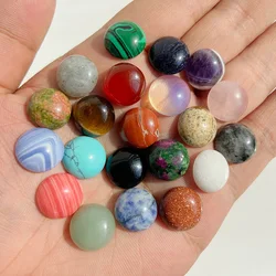 4-14MM 10pcs/lot Round Natural Stone Cabochon Beads Loose Gem Cabochon DIY Ring Pendants Necklace Accessories Needlework