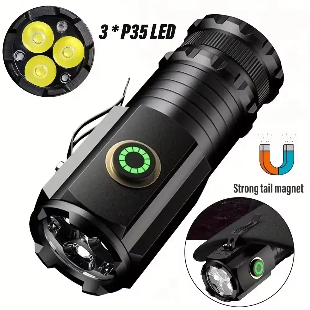 2000LM Powerful Mini LED Flashlight EDC USB C Rechargeable Camping Lantern Use 16340 Battery Outdoor Emergency Tactical Torch