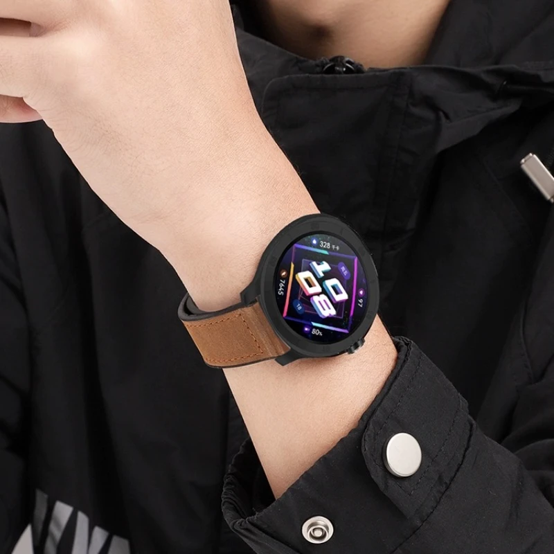 Rindsleder armband für Huawei Uhr GT Cyber mit Gehäuse Sport Uhren armband für Huawei Uhr GT Cyber Frau Mann Gürtel Correa Armband