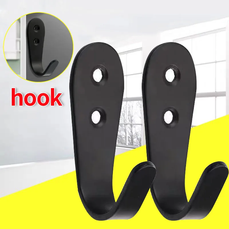 Wall coat hooks, black coat hooks, wall mounted hooks, metal hooks for entryway, kitchen, bedroom, bathroom, office, toilet