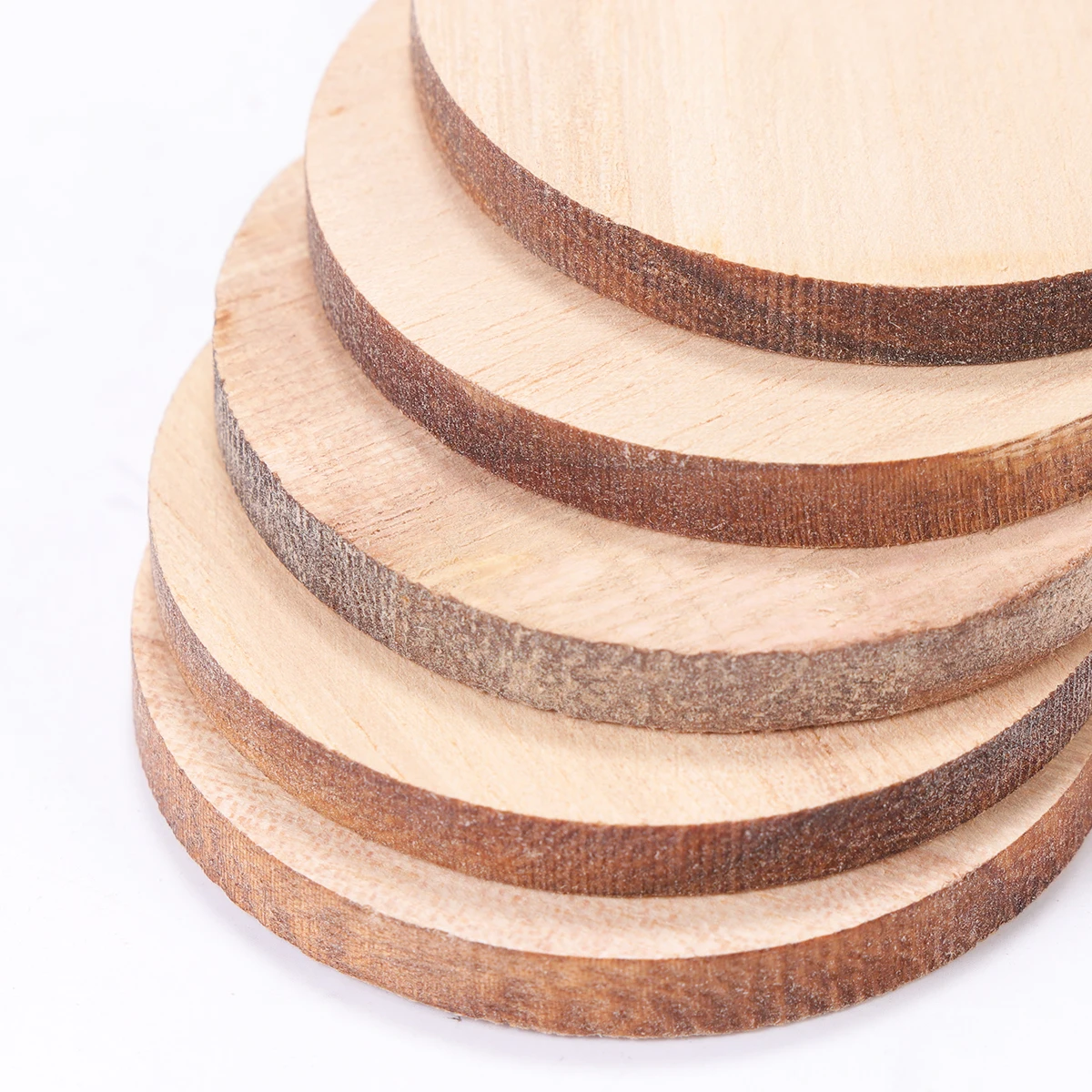 

50pcs Round Wood Disc 5Mm Thickness 50Mm Width Natural Wood Pieces For Diy Craft Decoration Wooden Chips Sewing Tools Handicraft