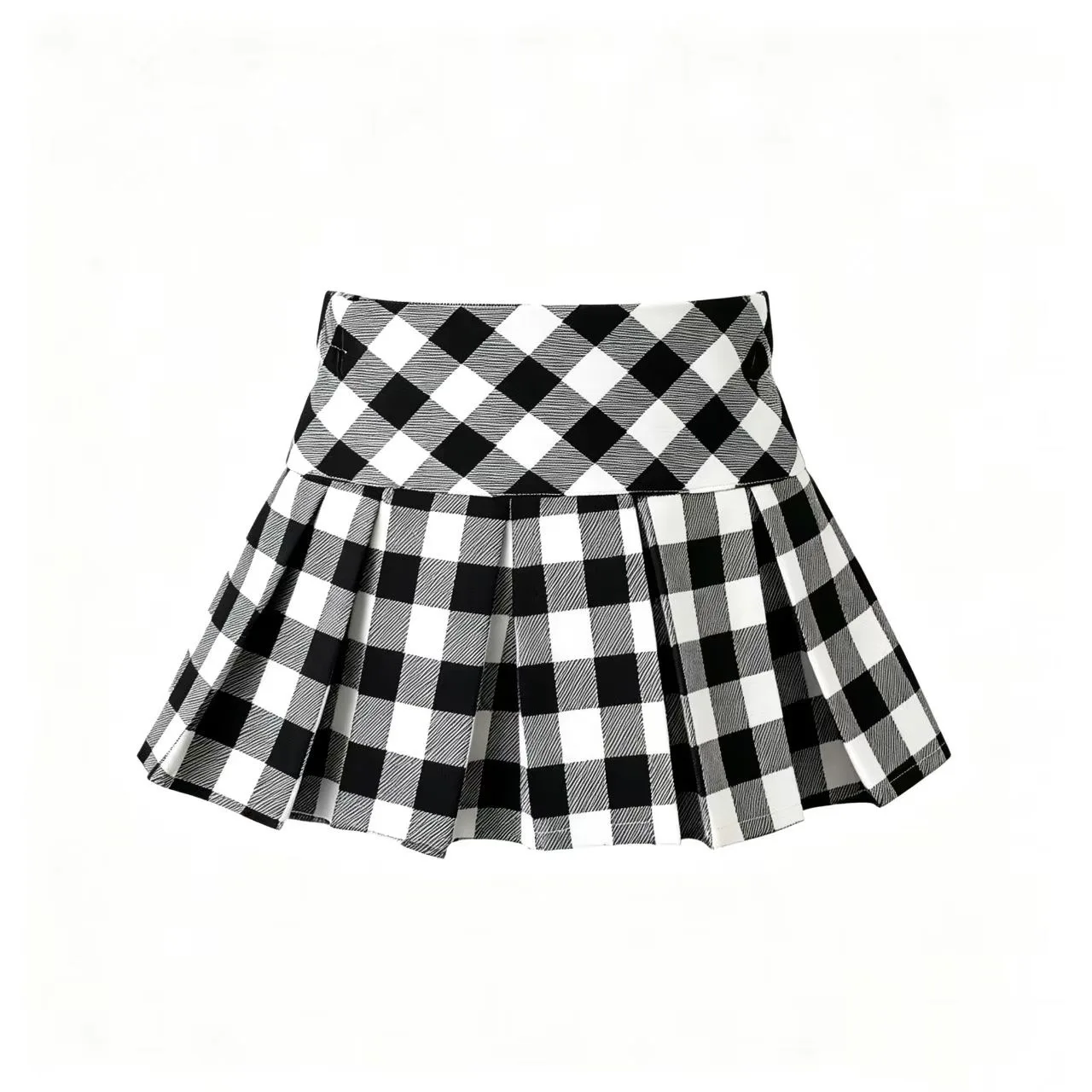 School Girls Pleated Mini Skirt Kids Elastic Waist A Line Skirt Children Preppy Style Plaid Skort for School Party Street Wear