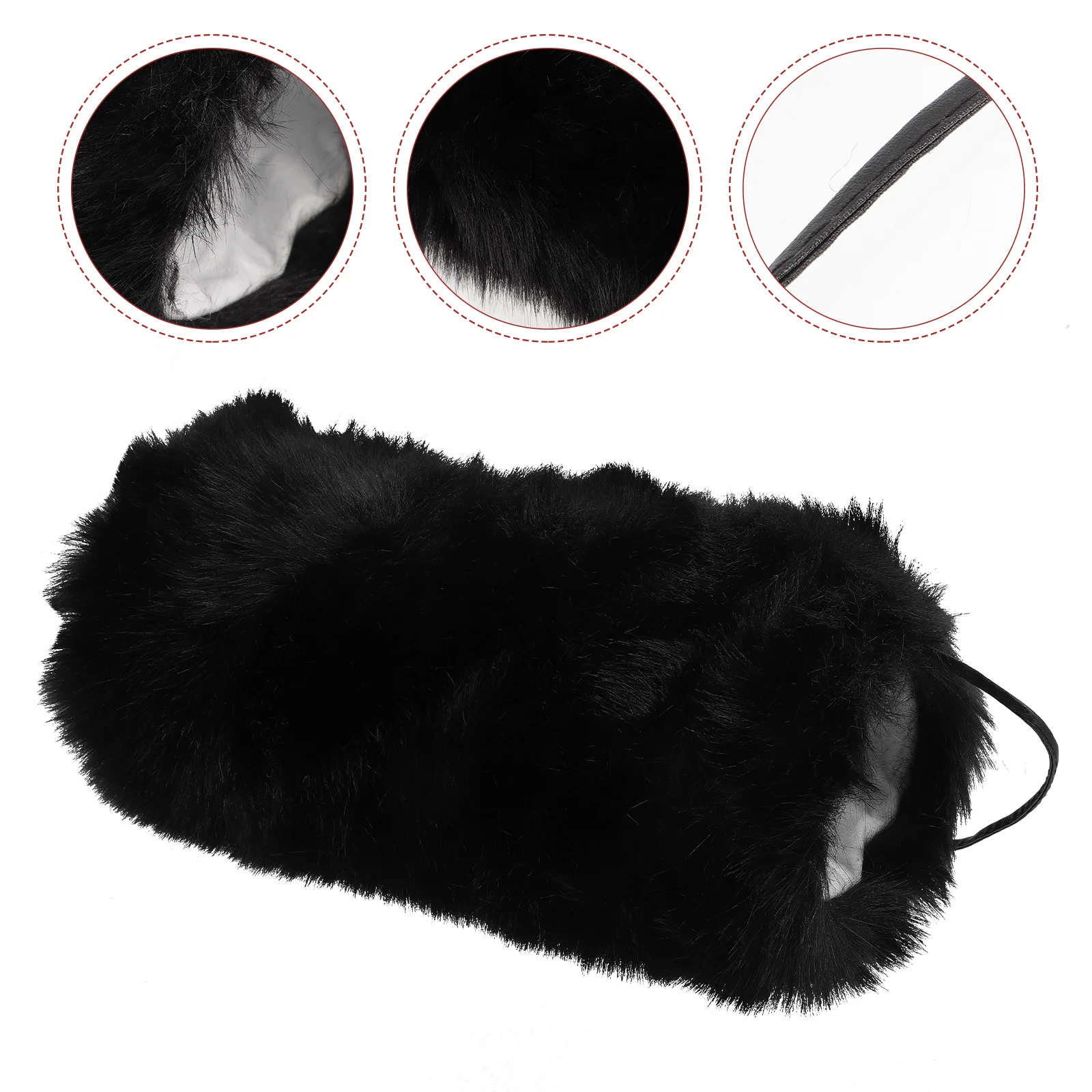 

Plush Hand Warmer Pillow Hanging Muff Gloves Bag Heated Mittens Faux Fur Winter Supply Artificial