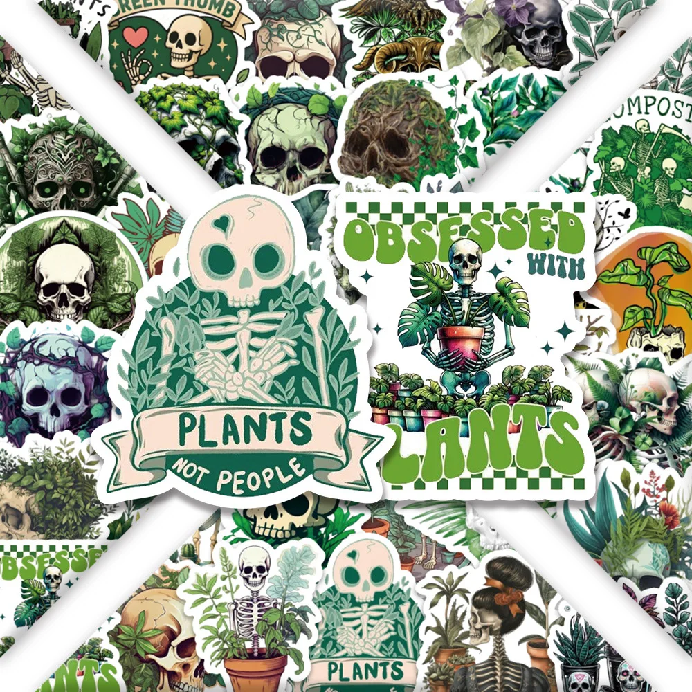 

54 шт., готические зеленые растения, мультяшная наклейка, сделай сам, телефон, ноутбук, чемодан, скейтборд, граффити, забавные наклейки для детей