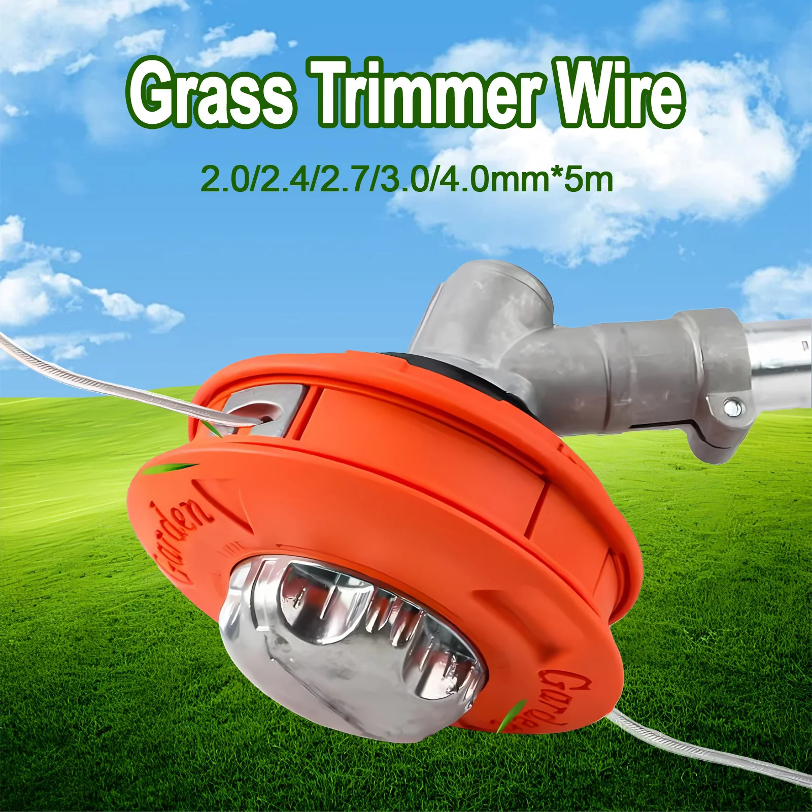 COSY 5M/10M/15M Stahldraht Nylon Rasentrimmer Linie Freischneider Trimmer Seil Rasenmäher Kabel Lange Runde Rolle Gras Ersatz