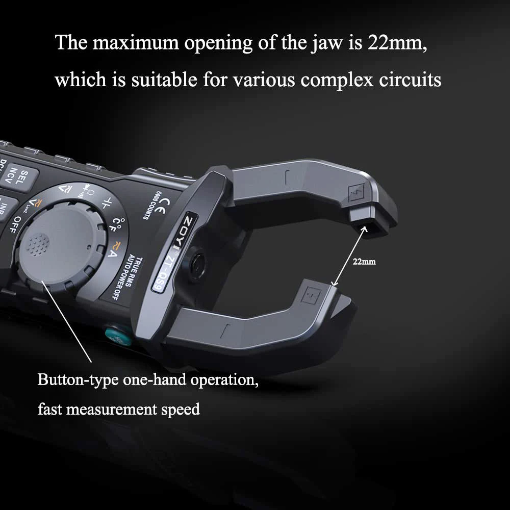 ZT-QS9 TRMS 6000 counts Digital Inrush Clamp Meter,600A - AC/DC current measurement , 600V AC/DC low impedance anti-interference