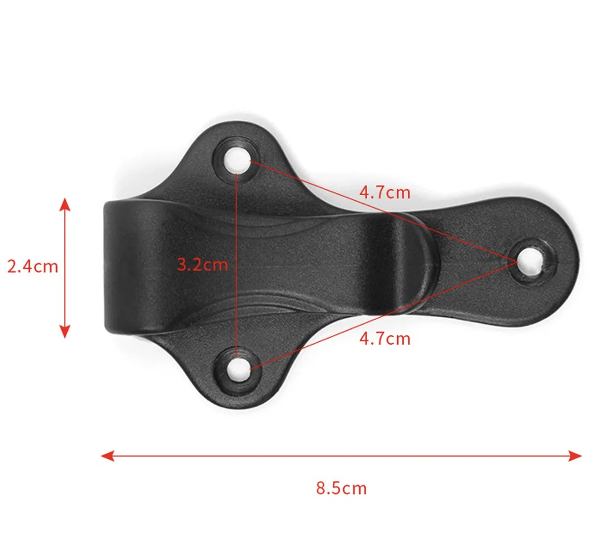 Clips de cinturón con hebilla de plástico, funda con 3 orificios, 85x24mm, Clips universales para alforja superior, hebillas, gancho de fijación para bolsa de bicicleta