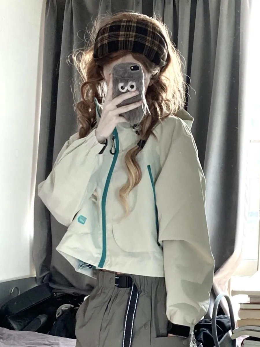 Krótka damska kurtka płaszcz wiosna jesień nowy koreański styl uniwersalna lNS mały rozmiar odzież robocza kurtka robocza codzienna odzież wierzchnia