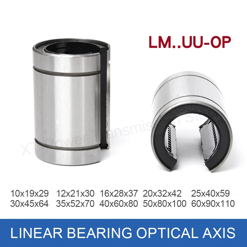 1Pcs Open Linear Sliding Motion Bearings LM10UUOP LM12UUOP LM13UUOP LM16UUOP LM20UUOP for CNC Rods Rail Linear Shaft Parts