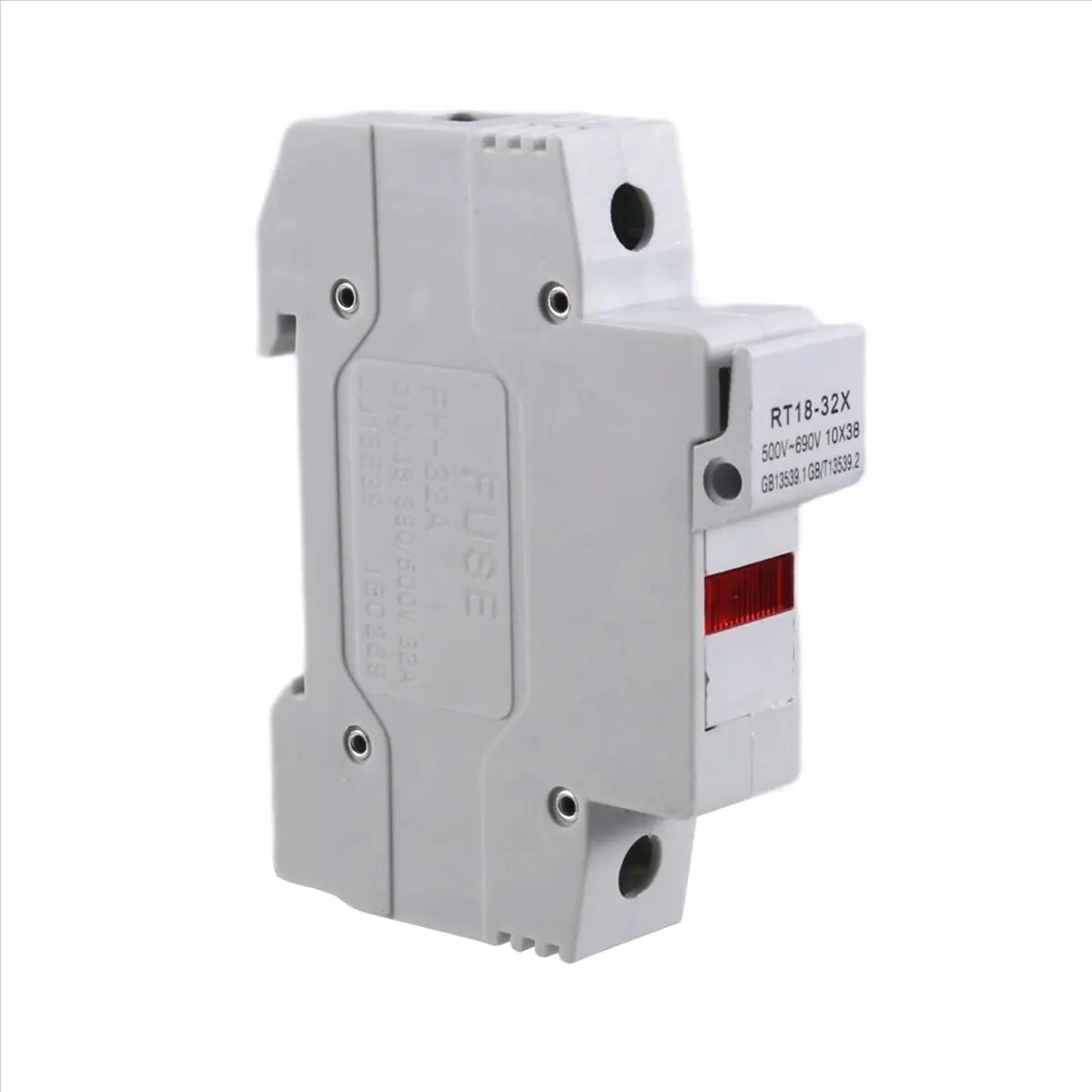 #12F RT18-32X AC 380V 32A 1 Pole 10x38mm DIN Rail Mount Fuse Holder Base,RT18-32X AC 380V 32A Fuse Holder,(Gray White)