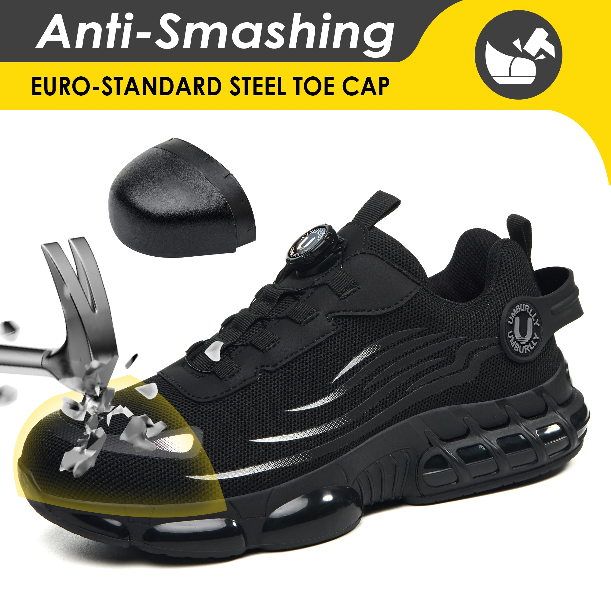 Safety Shoes Men For Work Sneakers  Men Steel Toe Work Shoes Security Protective Shoes Lightweight Anti-Smash Anti-Puncture