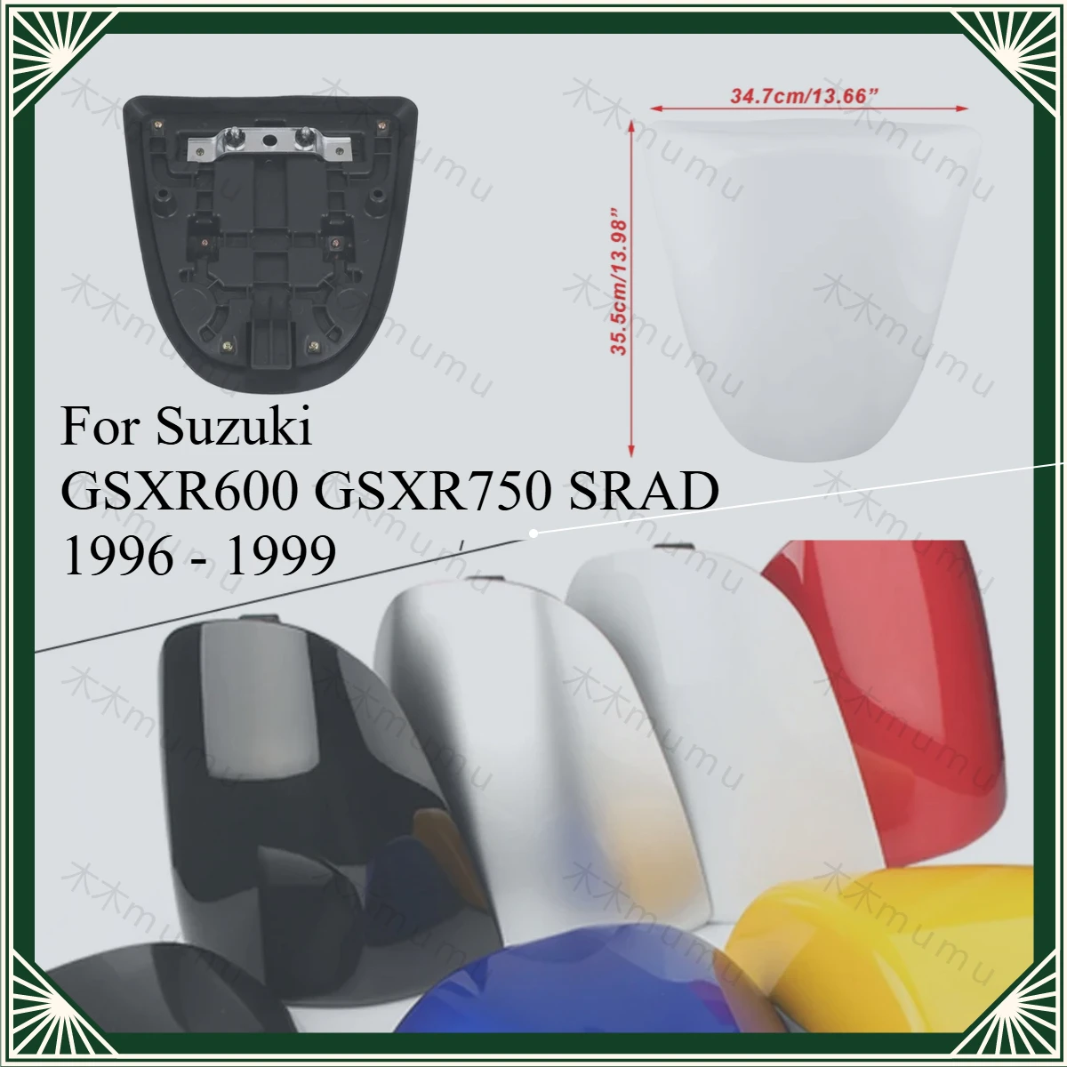 オートバイスズキ-gsxr600-gsxr750-srad-1996-1999-アクセサリー-gsxr-600-750-後部乗客カウルシートバックカバーフェアリング