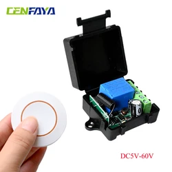 CENFAYA DC 5V 12V 24V Wireless Mini Receiver Relay Switch 433Mhz Round Remote Control for Light Gate Door Electromagnetic Lock