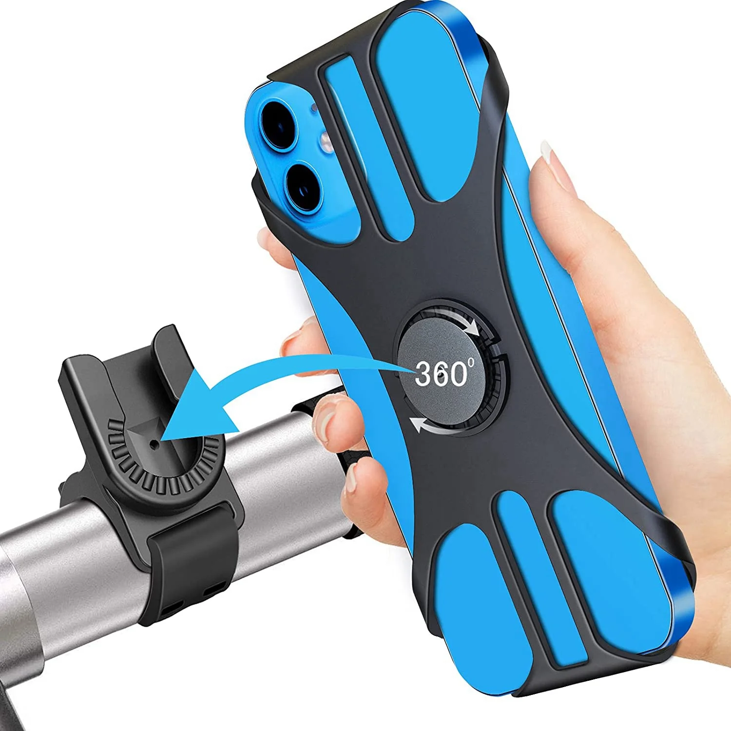 

Motorcycle Handlebar Mobile Phone Holder 360° Rotatable and Adjustable Mobile Phone Holder for Bicycles and