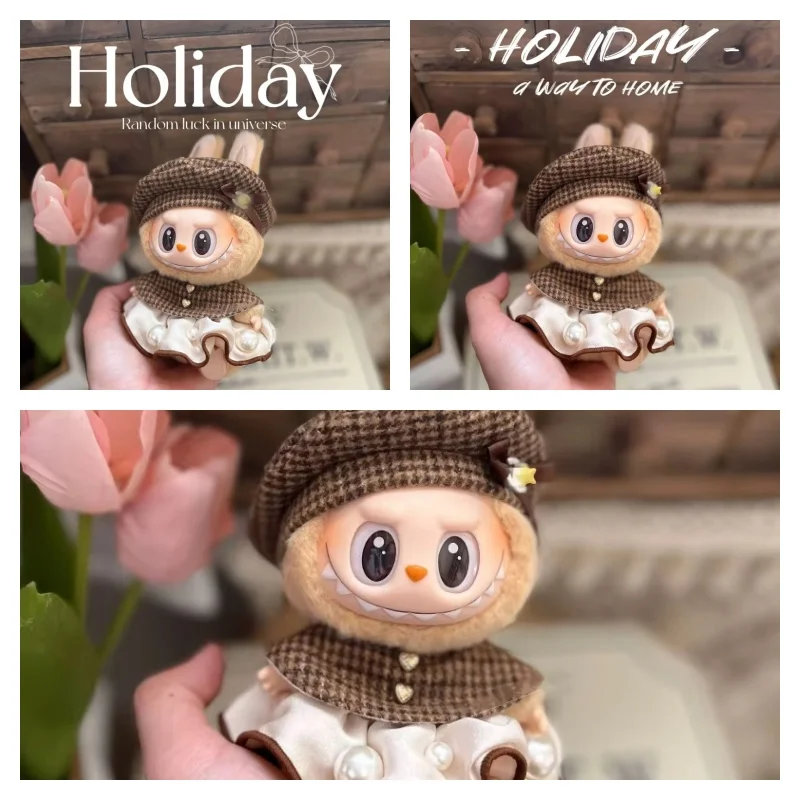 

Labubu Doll Clothes 17cm Baby Clothes Fashion Bib Set Kawaii V1 V2 Doll Trendy Clothes Set Gifts Customized No Dolls