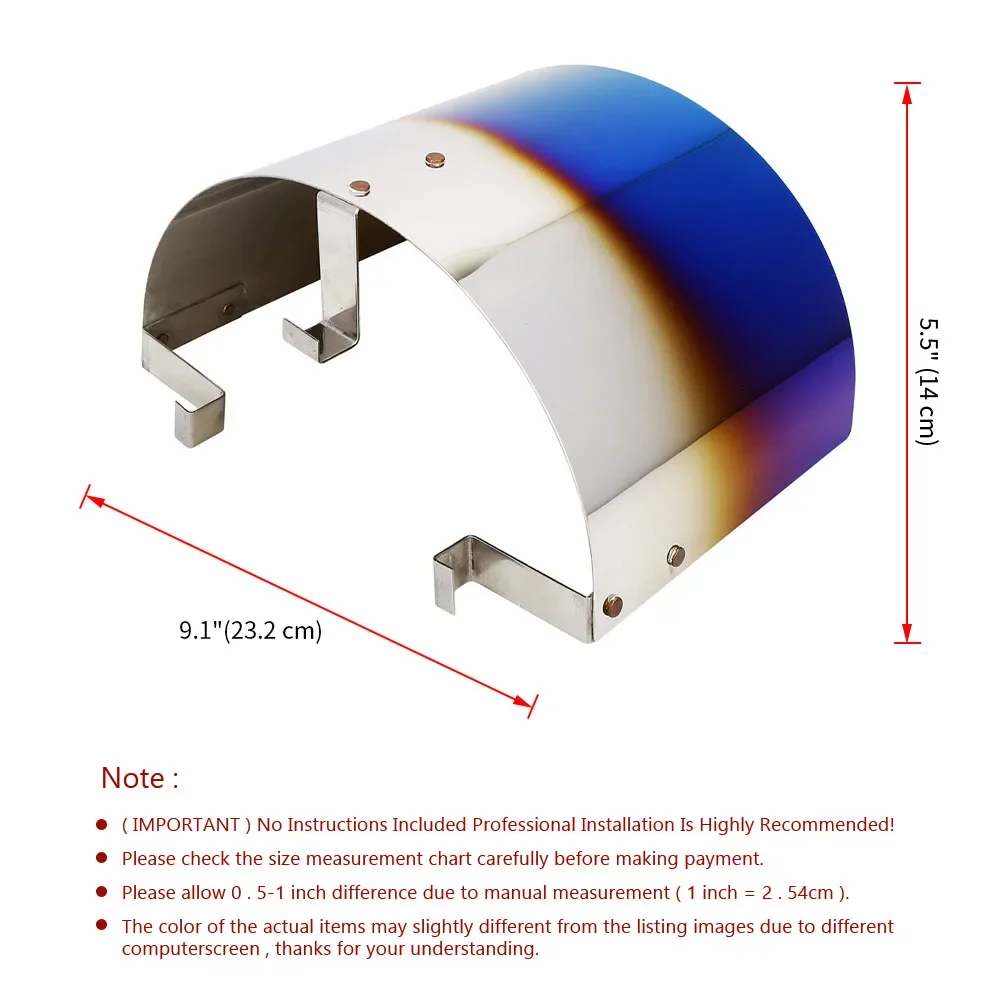 غطاء فلتر هواء من الفولاذ المقاوم للصدأ ، واقي حراري للمخروط ، غطاء للرياضة لمخروط الهواء البارد ، وللمخروط الهوائي #3