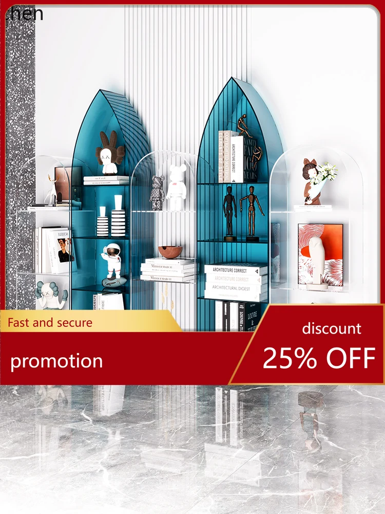 PYH modern simple light luxury acrylic bookshelf picture book rack floor combination figure storage rack