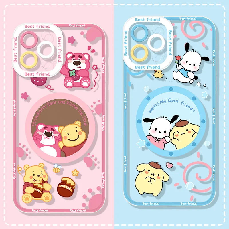 Disney Cartooon Lotso Bear Soft Silicone Case for iPhone 14 Pro Max 13 12 11 Pro Mini XR XS X 8 7 6 6S Plus SE 2020 Clear Cover