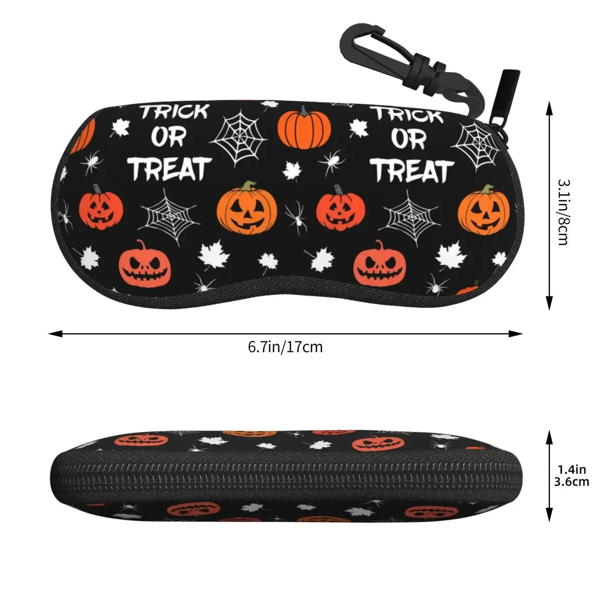 Custom Halloween Pumpkin Ghost Cats Shell Eyeglasses Protector Cases Fashion Sunglass Case Glasses Pouch