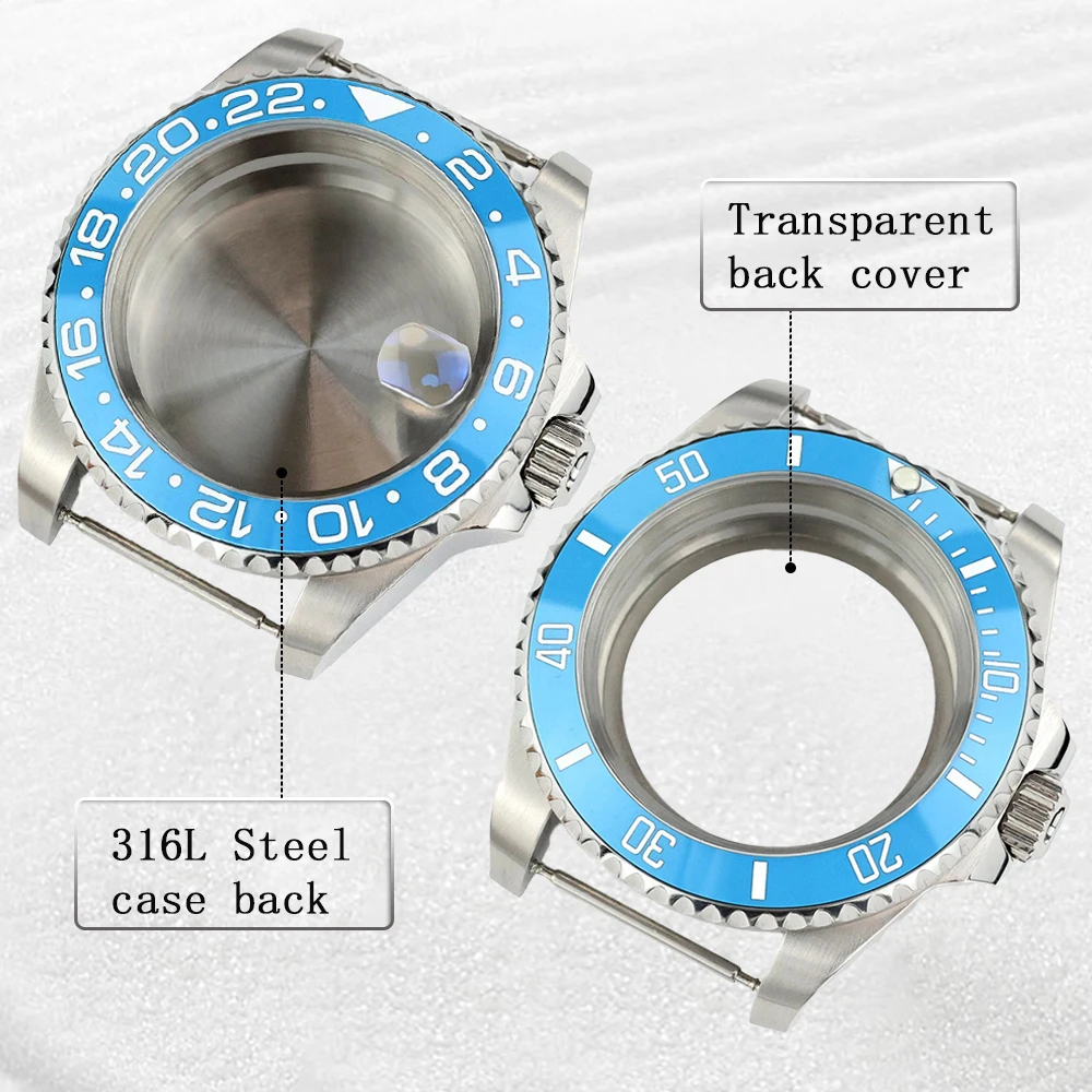 

For Submariner GMT Case NH35 40mm Watch Case Fit Nh35 Nh34 Nh36 Nh38 Movement 28.5mm Dial Stainless Steel Watch Accessories