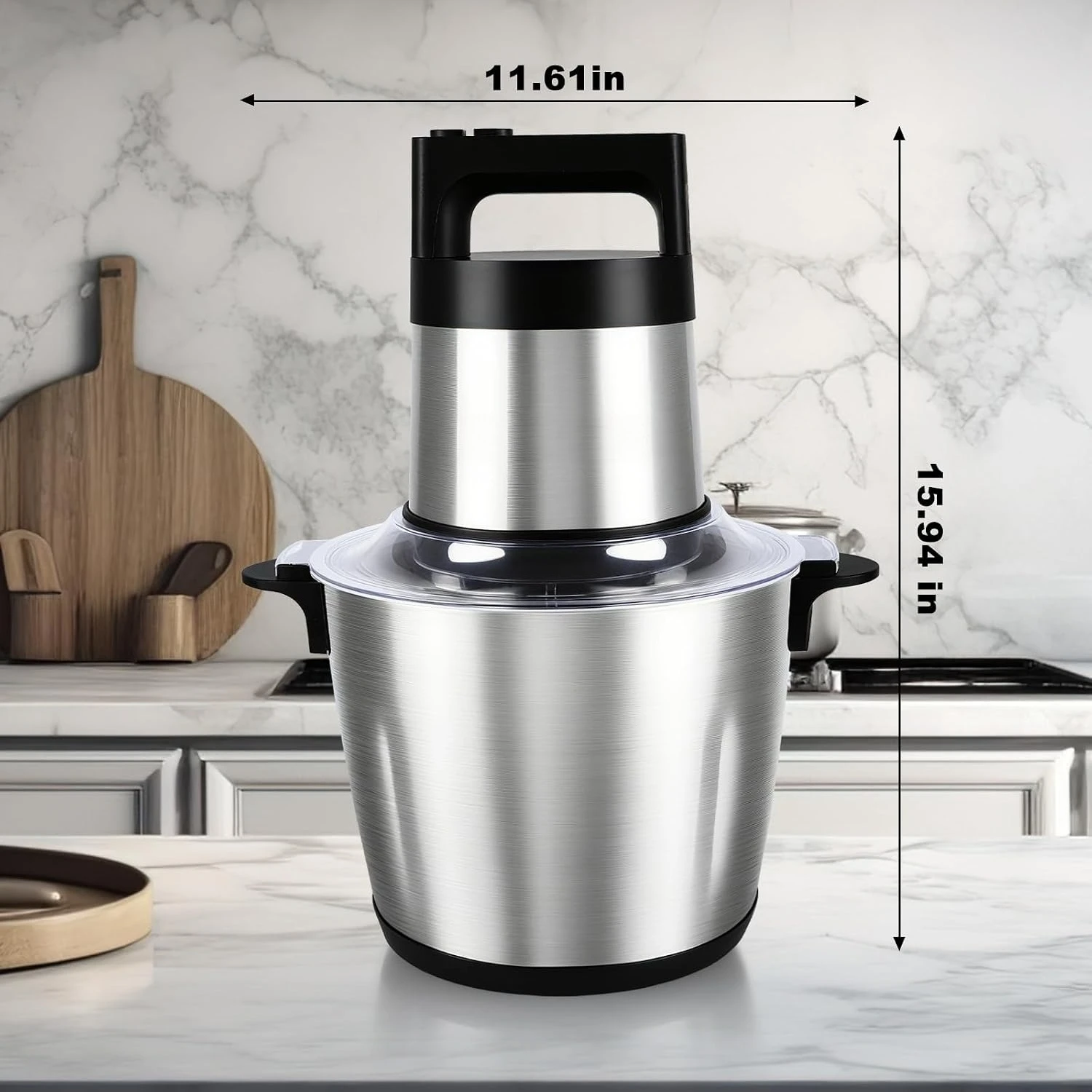 Meat Grinder Stainless Steel Large Capacity Electric mixers, Electric Food Blenders with Bowl, 2 Speed, 4 Bi view 3