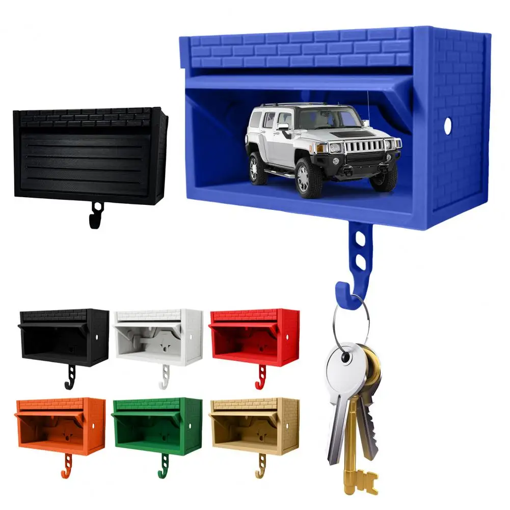 Car Garage Key Holder with Opening Door Adhesive Wall-Mounted Organizer Dual-purpose Decorative Hook for Home Office 2025