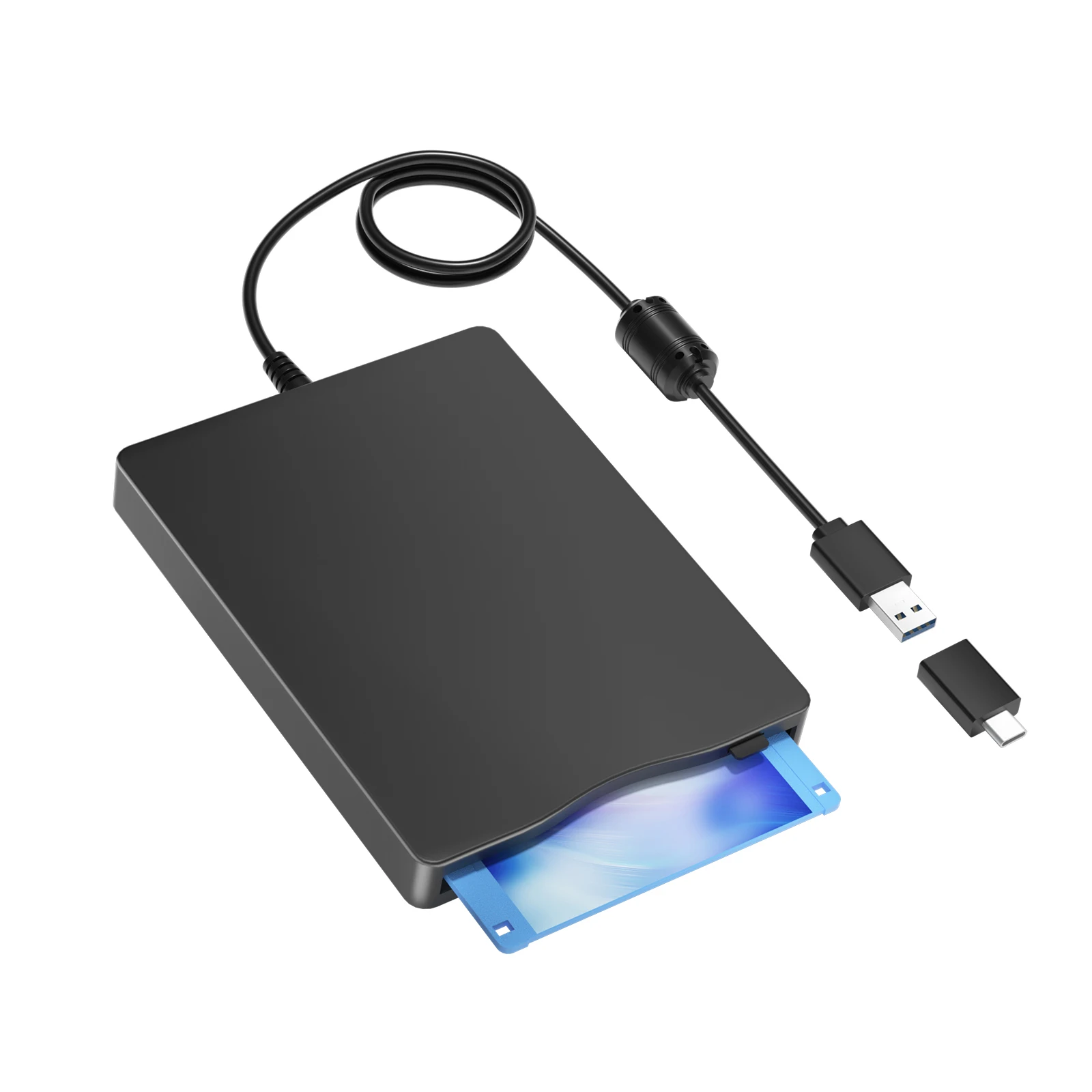 

Внешний дисковод 3,5 дюйма USB и тип C, портативный считыватель дисковых дисков 1,44 МБ FDD для ПК, ноутбука, Windows 2000/XP/Vista/7/8/10/11