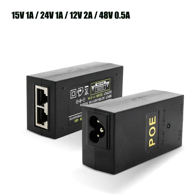 

POE Power Adapter AC DC 24V 1A 48V 0.5A Ethernet Switch Adapter 24W POE Power Supply Injector Power Adapter Module Accessories