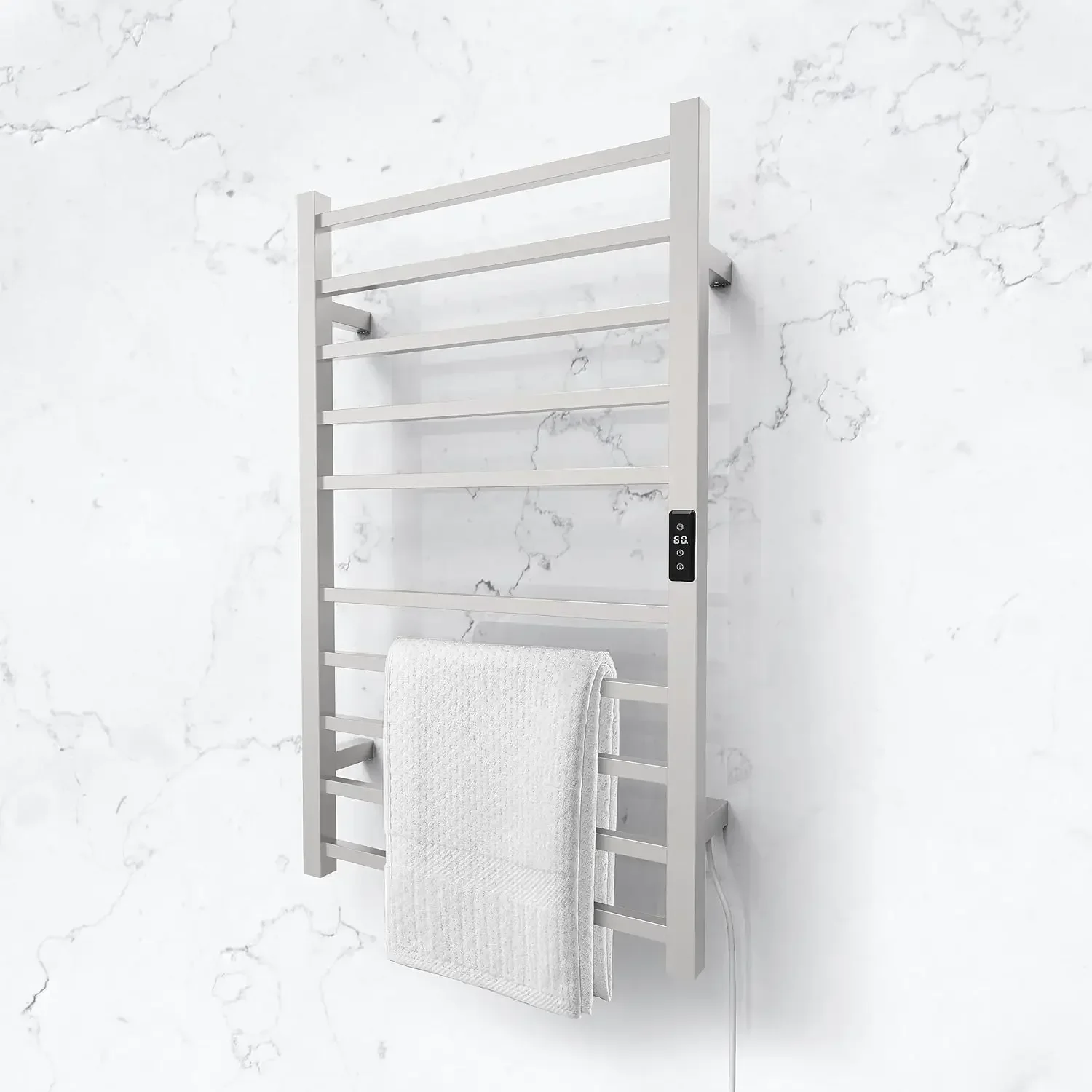 Towel Warmer | Built-in Timer with Led Indicators | Timer Modes: 1 H to 8 H, ON/Off | Temperature 30 to 60 °C