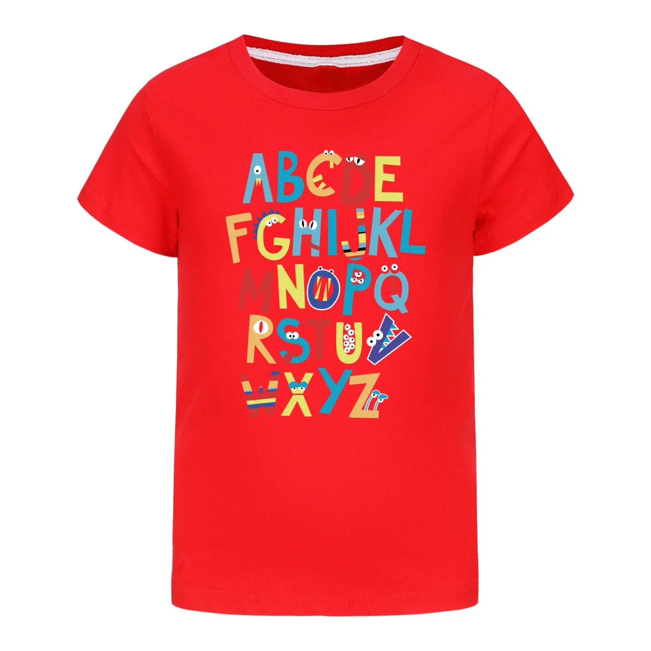 Graphic Alphabet Lore T-shirt Kids Summer Clothes Boys Casual O-neck T Shirt Girls Cotton Short Sleeve Tops Children's Clothing