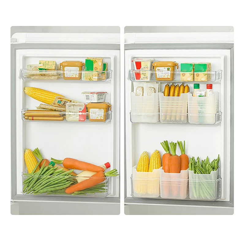 

Ящик для хранения дверей холодильника, органайзер для свежего холодильника, контейнер для еды, кухонная коробка для фруктов, специй, овощей, полка, корзина