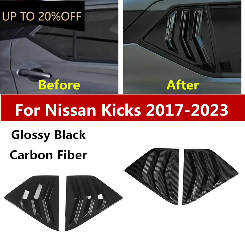 

Rear Side Vent Quarter Window Louver Cover Trim for Nissan Kicks Accessories 2017 2018 2019 2020 2021 2022 2023