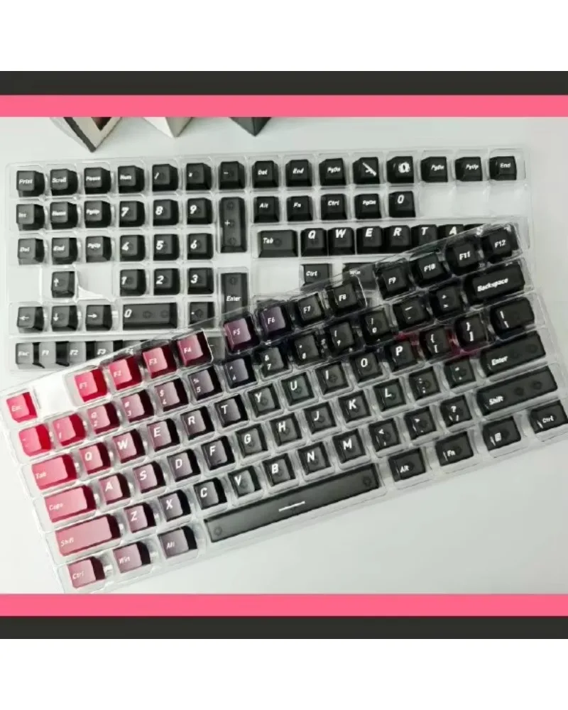 

Night Gradient Transparent PC Fog Through Keycaps PBT Thermal Sublimation Original Height Mechanical Keyboard Caps