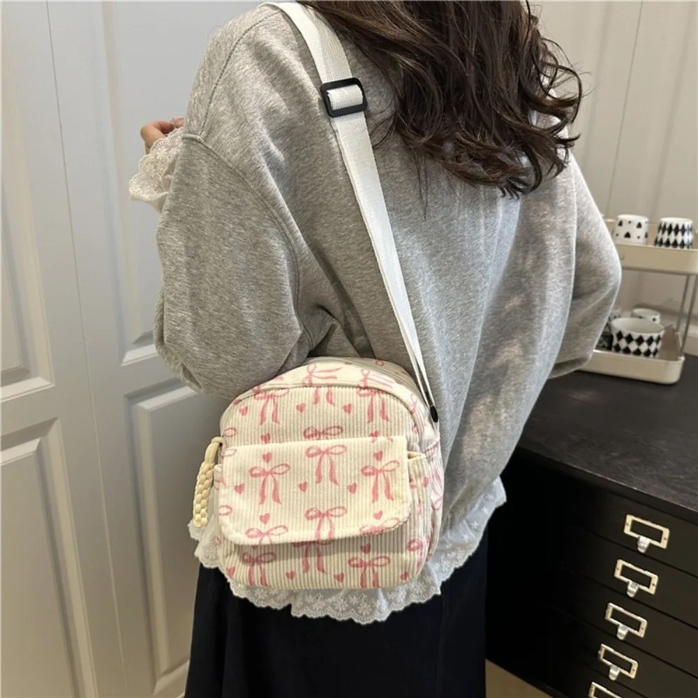 Women's Corduroy Small Shoulder Bag Teenager Girl Crossbody Bag Bolsa Cute Tote Student Street Korean Harajuku Messenger Bags view 3