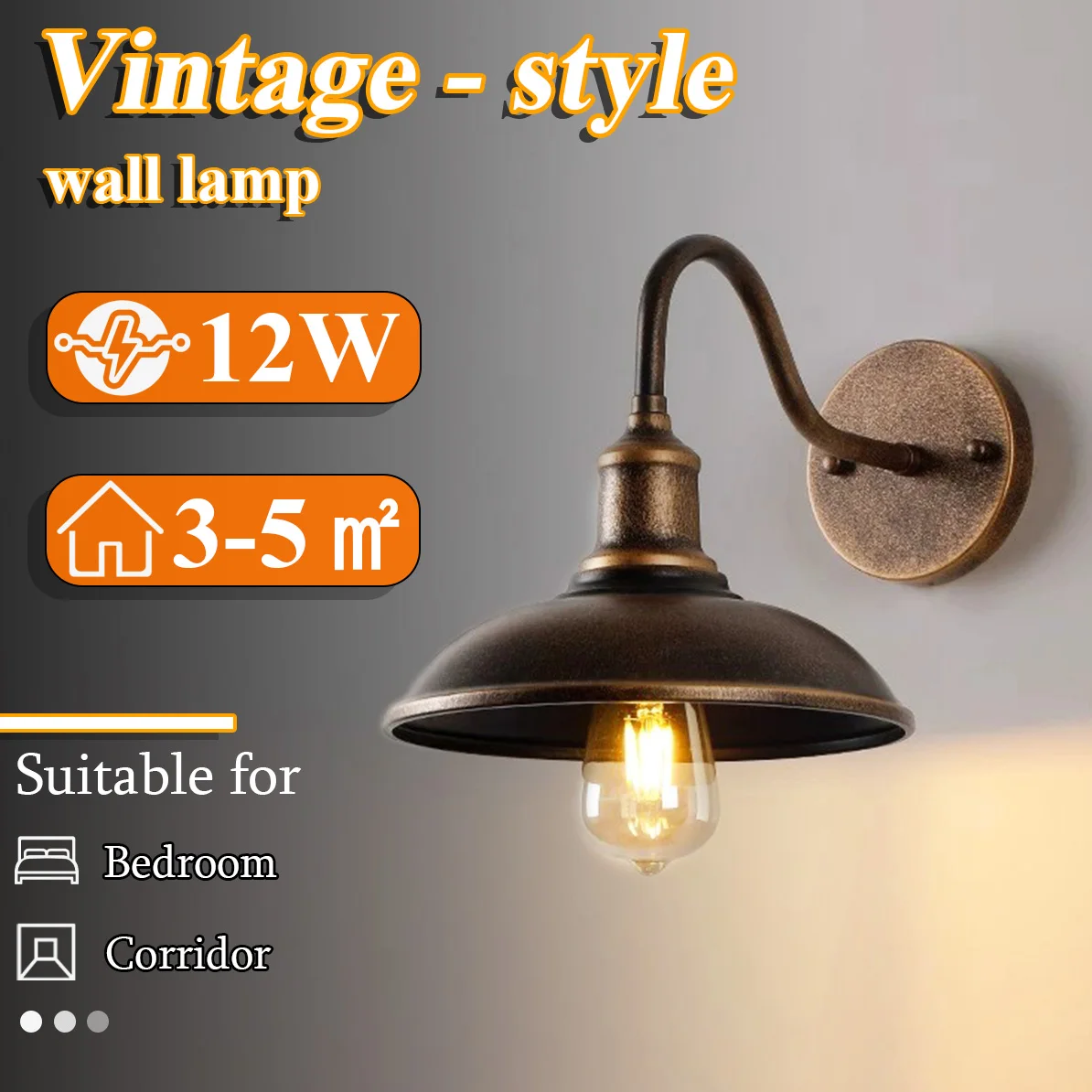 

Vintage American Outdoor LED Wall Light - Waterproof Design for Door Entrance, Balcony, Villa Garden & Exterior Wall