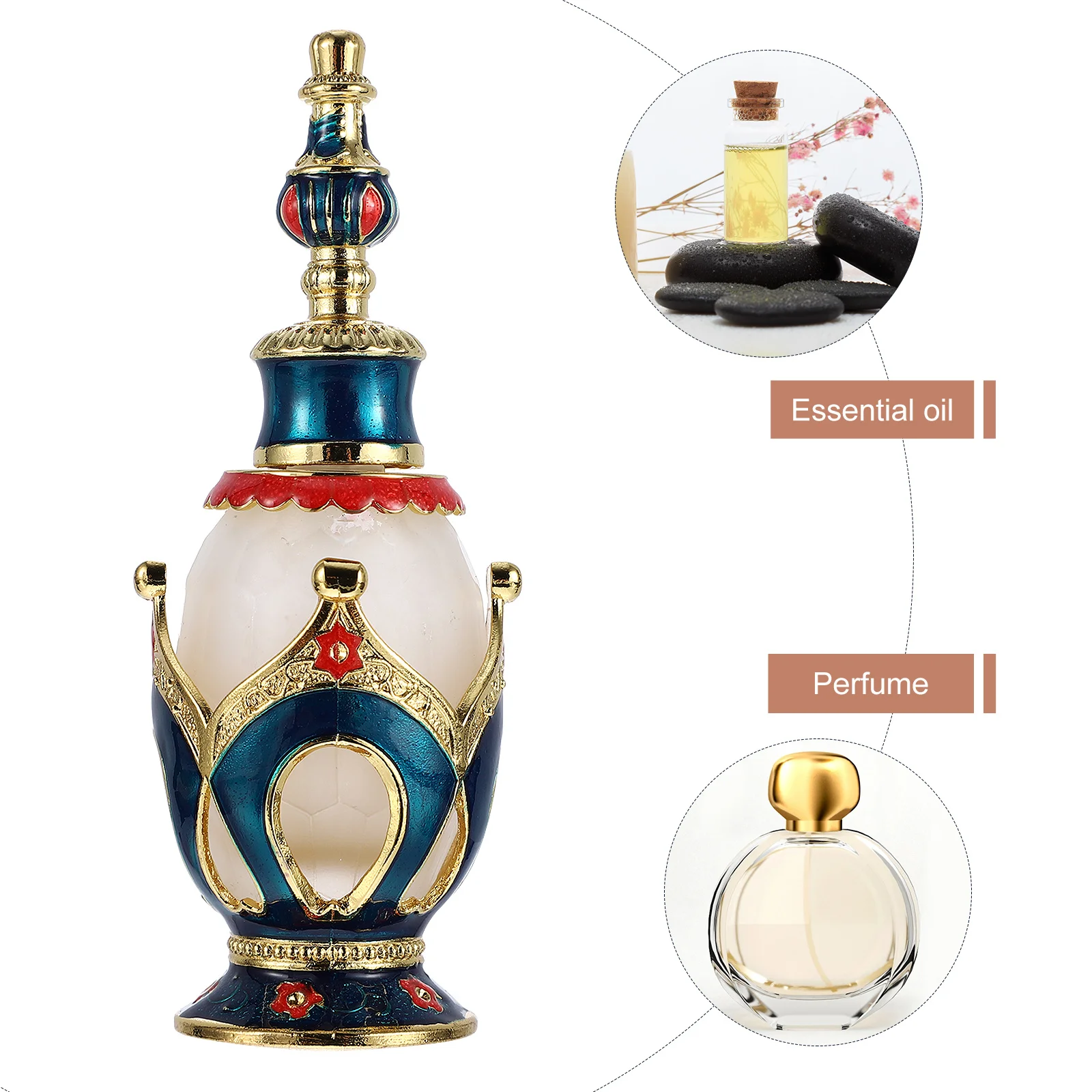 

25Ml Glass Perfume Bottle Refillable Vintage Essential Oil Container Elegant Design for Wedding Gift Middle Eastern Style