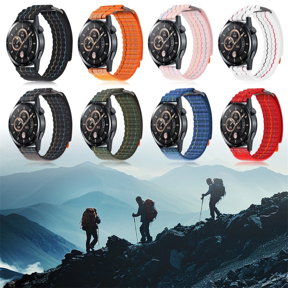 20mm 22mm woven loop strap for Huawei Watch 3 4 GT4 46MM / GT5 46MM / GT5 Pro 46MM / GT2 42mm / GT3 42mm watch sports two-piece