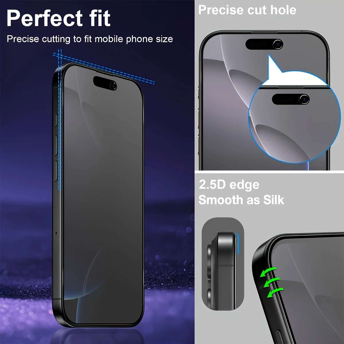 2Pcs Privacy 360 Degree Full Coverage Tempered Glass For iPhone 18 Pro Max 16 15 14 13 17 Pro Max Ultra 14 Plus Screen Protector view 4