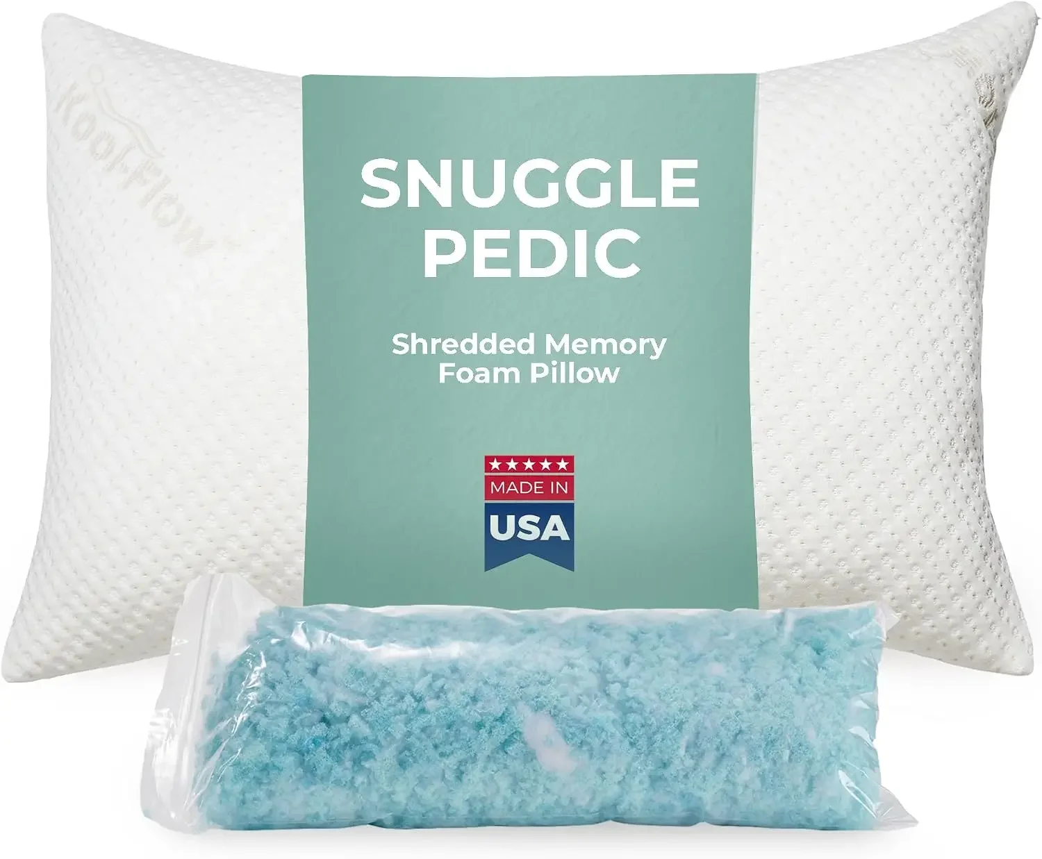 King Size Shredded Memory Foam Sleeping Pillow - Cooling Supportive Neck & Spine Alignment for Side Sleepers, Maternity