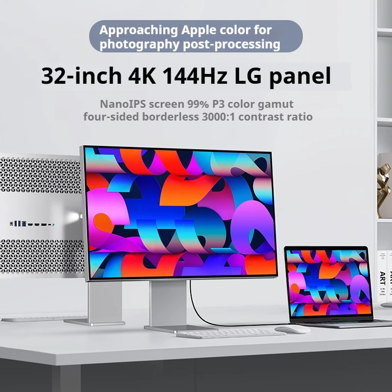32インチ144Hz 4Kモニター Nano IPS ブラック PBP&PIP Tech 92%Adobe RGB 3000:1 コントラスト比 Mac OS対応