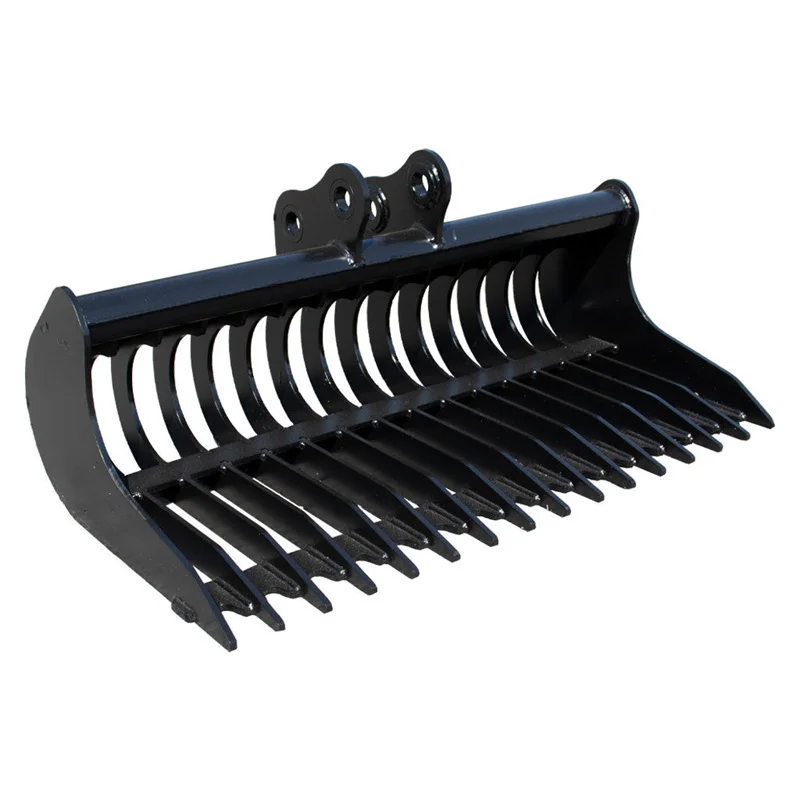 

custom OEM high quality excavator root rake bucket inclined rake bucket excavator rake